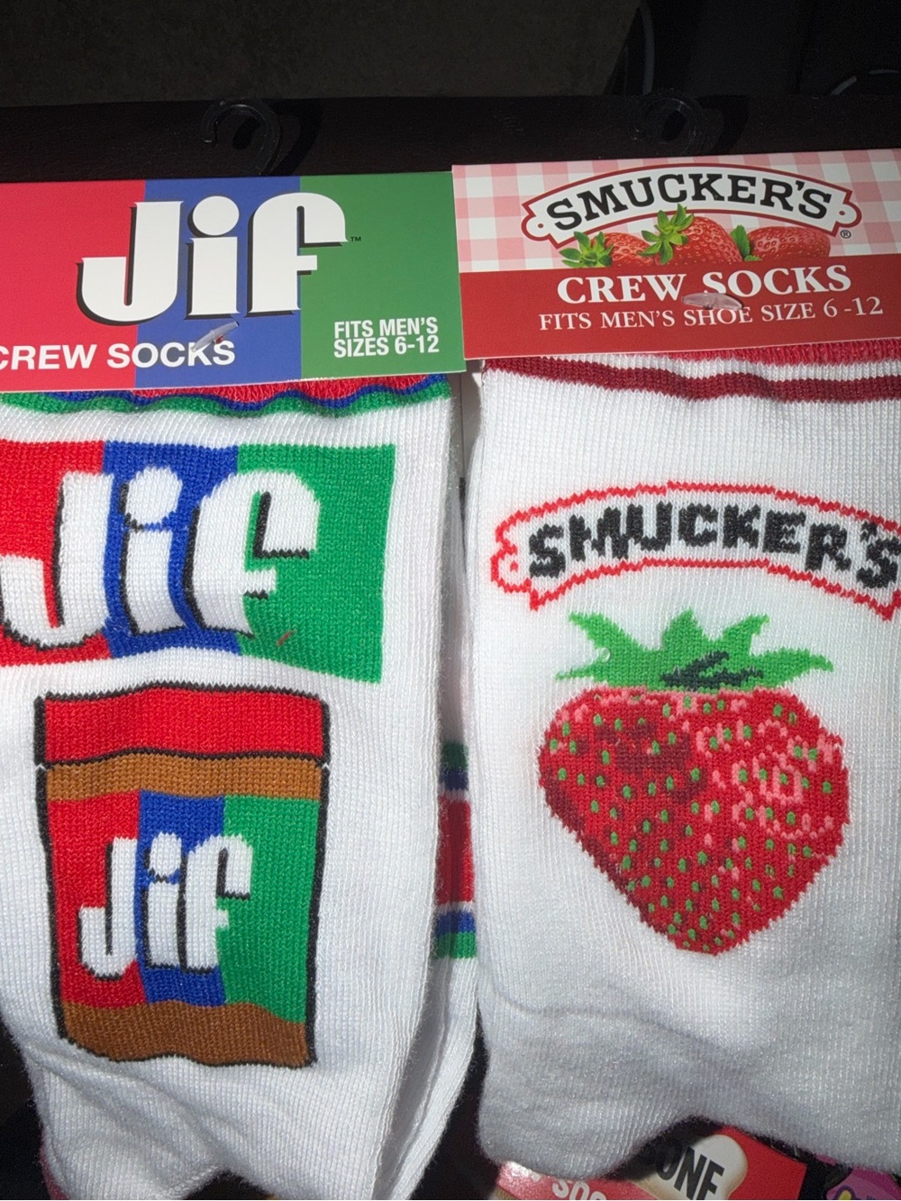 The perfect pair for a SOCK  collector.   Peanut butter and Jelly